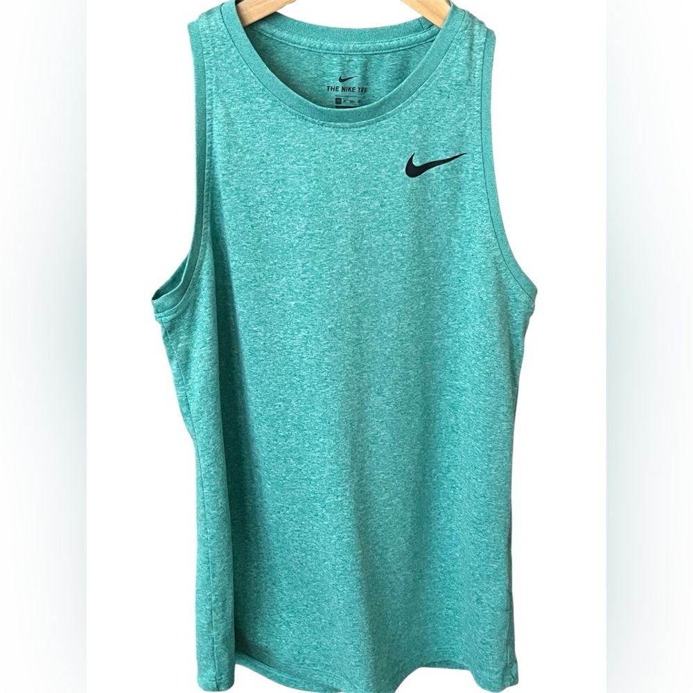 Nike Tee Dri Fit Blue & Green  Sleeveless Athletic Tops XS